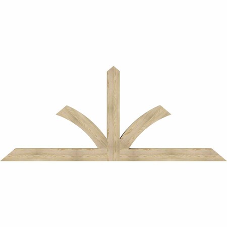 Ekena Millwork Richland Rough Sawn Timber Gable Bracket, Douglas Fir, 108"W x 45"H x 6"D x 6"F, 10/12 Pitch GBW108X45X0606RIC00RDF